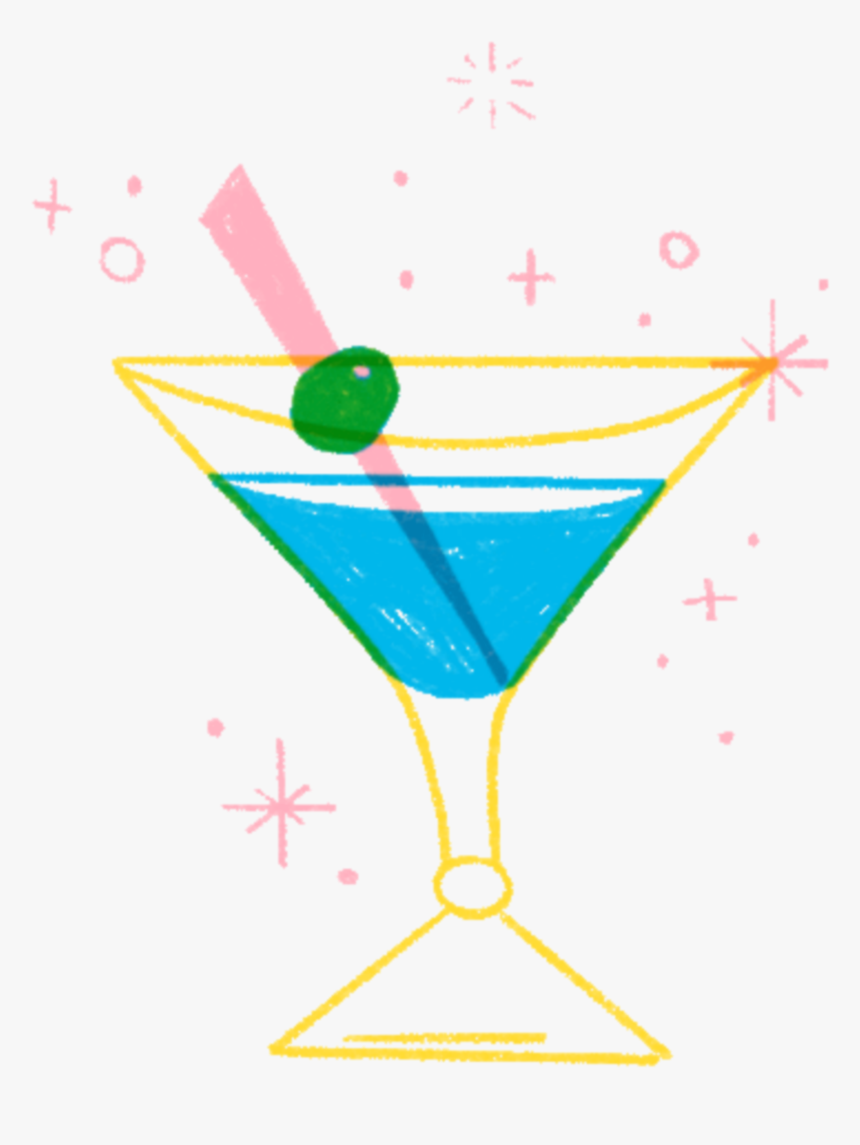 #drink #cocktail #sketch #drawing #illustration #overlay - Blue Lagoon, HD Png Download