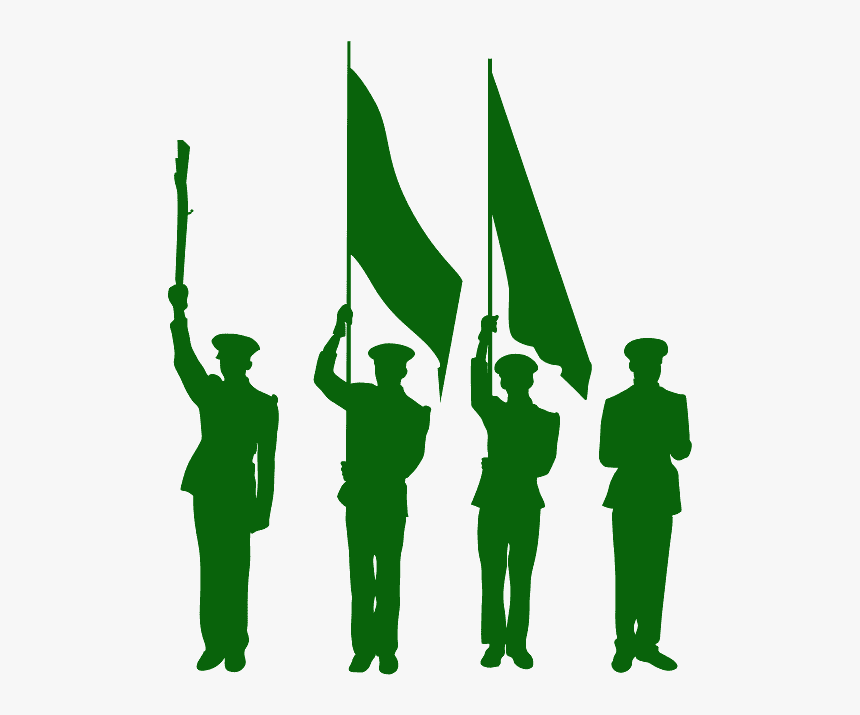 Color Guard Saluting Silhouette, HD Png Download