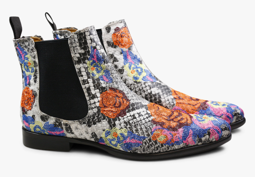 Ankle Boots Keira 6 Snake Black White Electric Blue - Chelsea Boot, HD Png Download