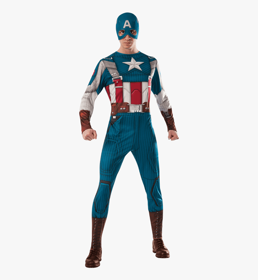 Adult Retro Captain America Costume - Capitaine Américain, HD Png Download