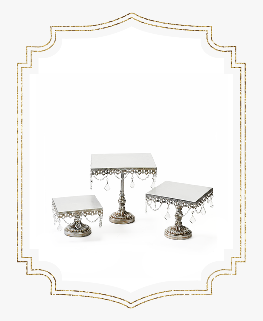 Shop-preview Antique Silver Chandelier Square Cake - Picture Frame, HD Png Download