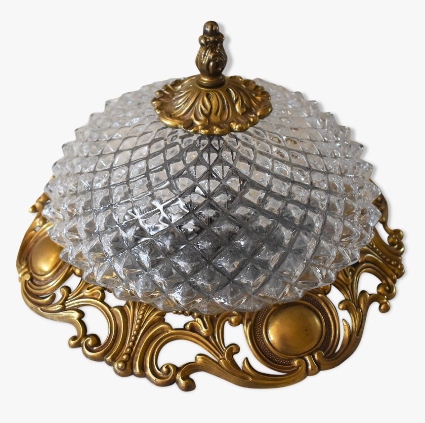Ceiling Lamp Brass And Vintage Glass Foundry Ghidini, HD Png Download