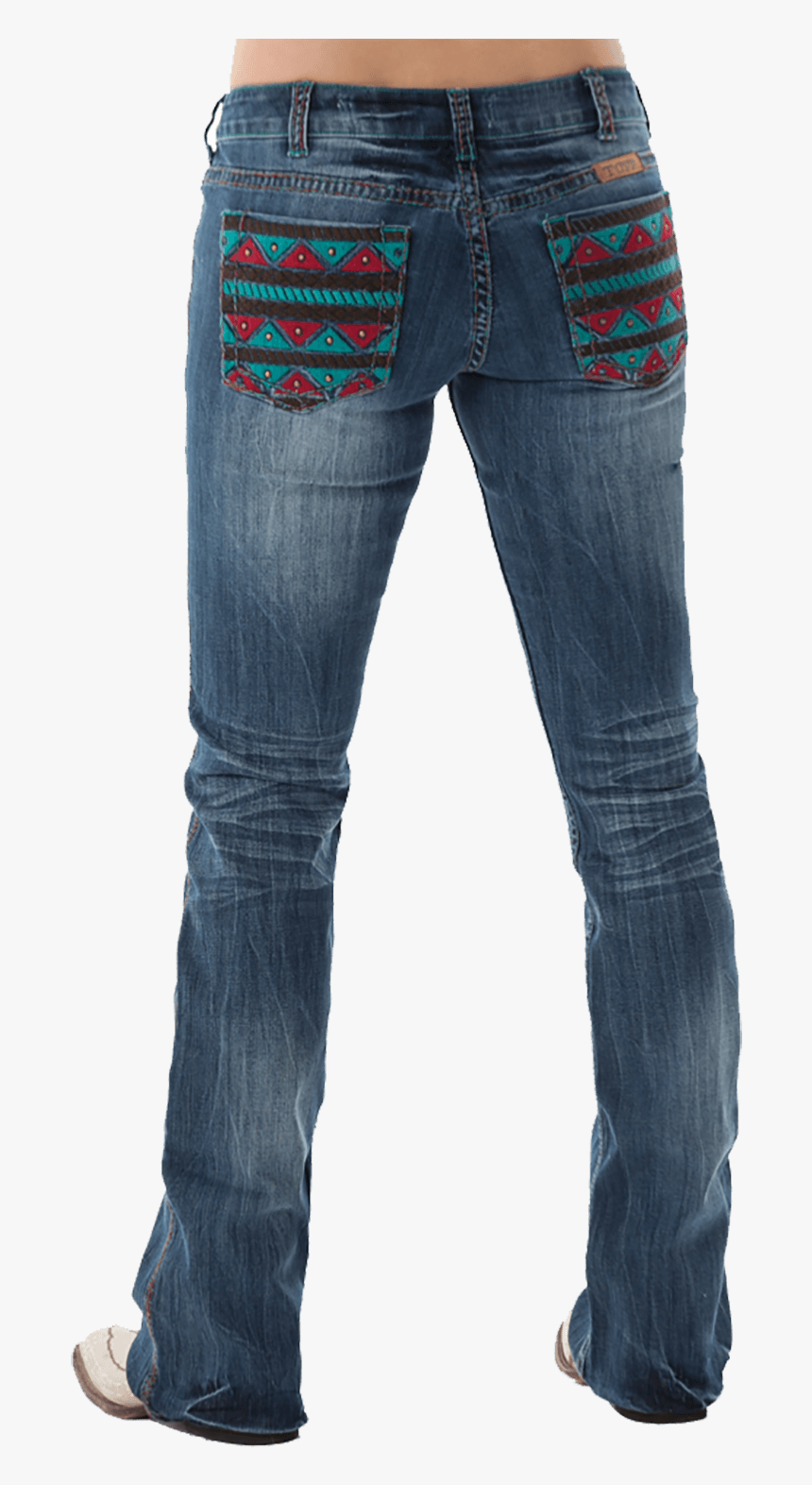 Cowgirl Tuff Women S Apache Boot Cut Jean w/aztec Embroidery & studs - Pocket, HD Png Download