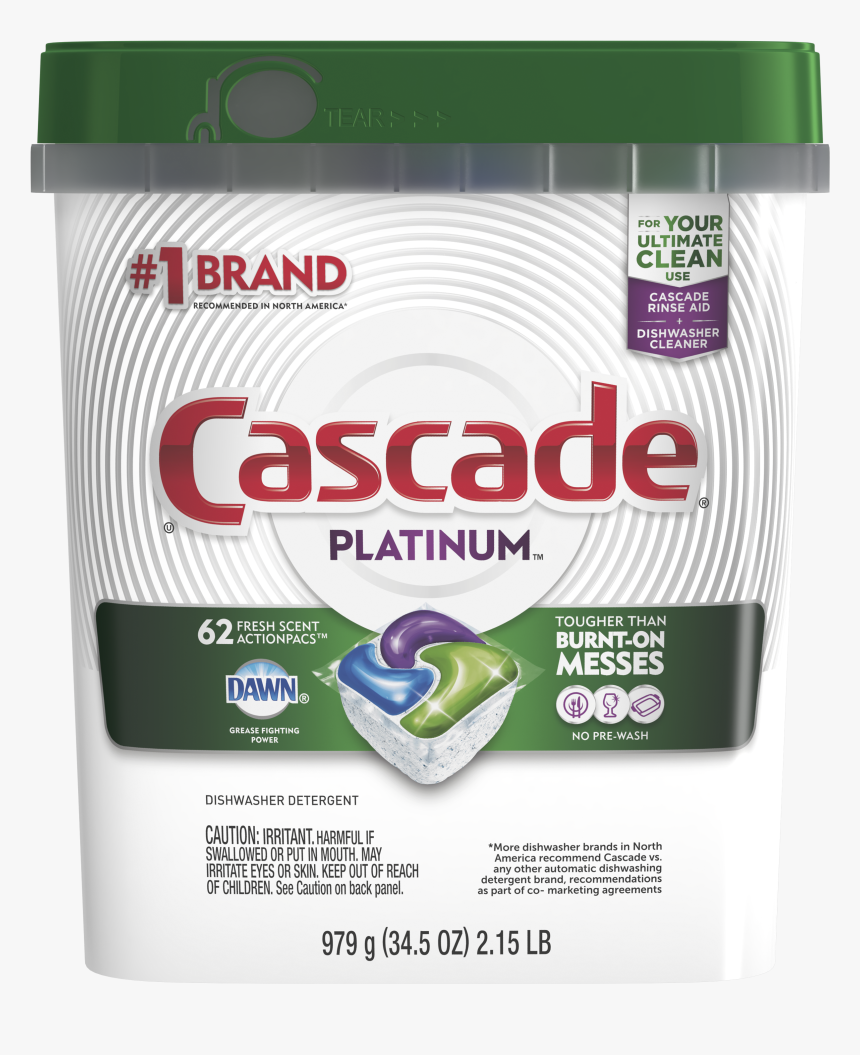 Preview Image - Cascade Platinum Dishwasher Pods, HD Png Download
