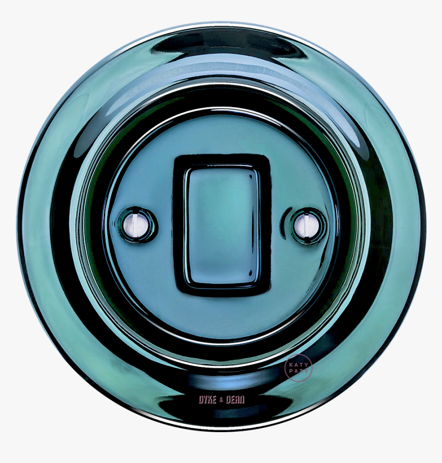 Porcelain Wall Switch Dark Blue Fat Button, HD Png Download
