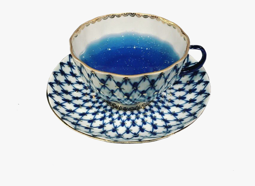 #tea #blue #teacup #drink #aesthetic #png #pngs #moodboard - St Petersburg Lomonosov Porcelain, Transparent Png