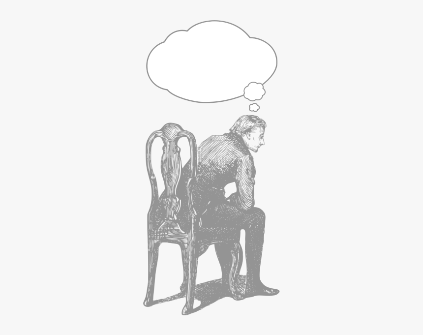Vector Drawing Of Man Sitting On Chair And Thinking - Fracaso Escolar Flavia Terigi, HD Png Download
