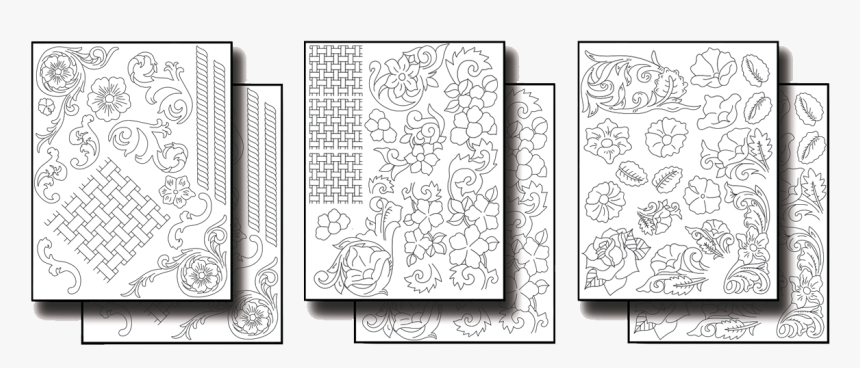 Stick N Burn Classic Leather Tooling And Basket Weave - Sketch, HD Png Download