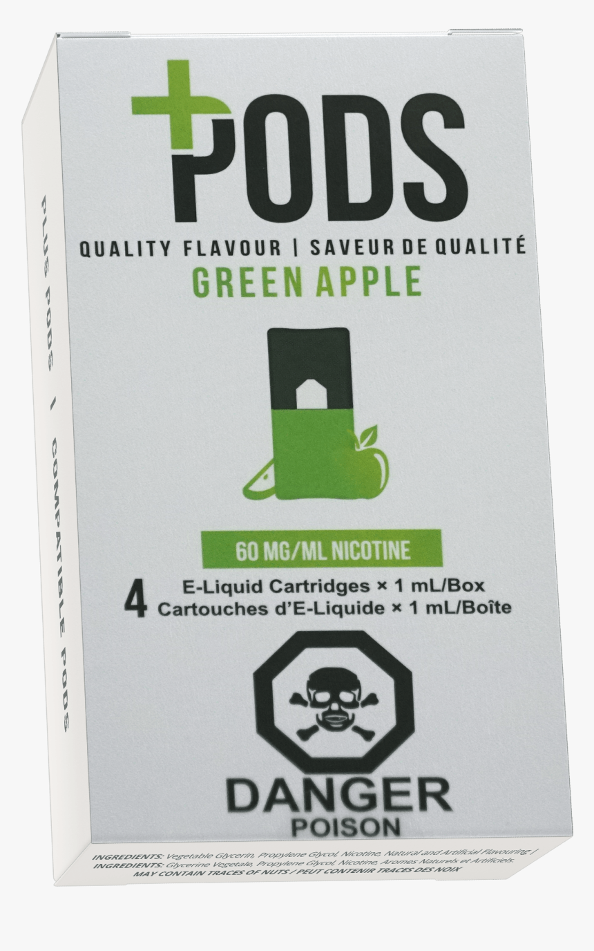 Plus Pods Green Apple 6% - Blue Raspberry Juul Pod, HD Png Download