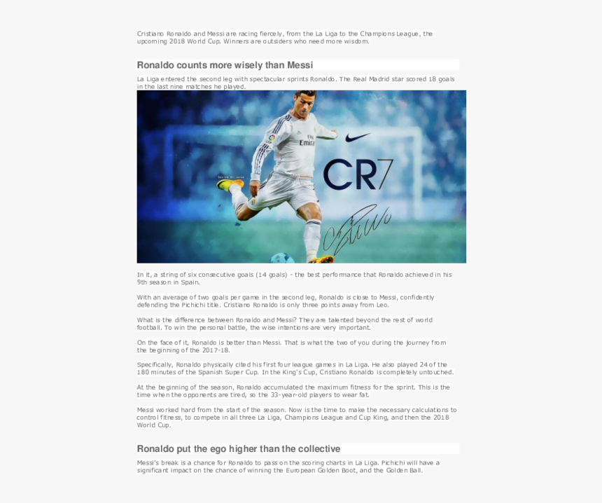 Football Player Cr7 Ronaldo, HD Png Download