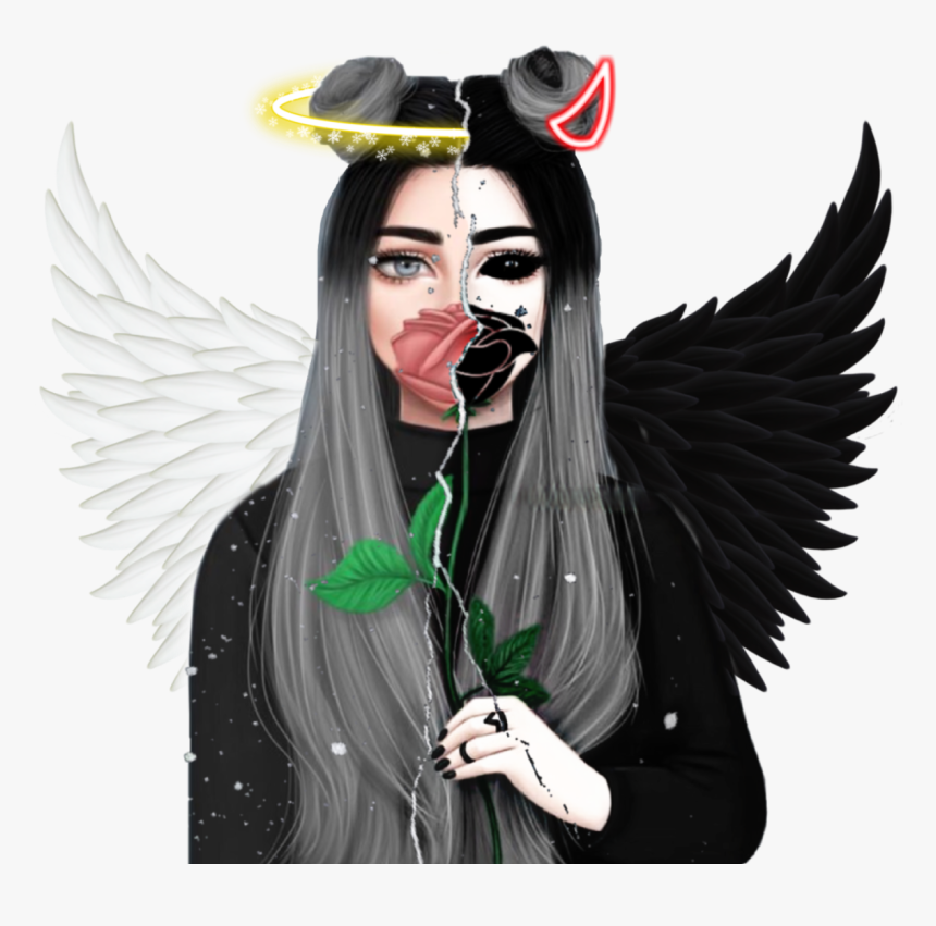 Realistic Black And White Angel Wings, HD Png Download