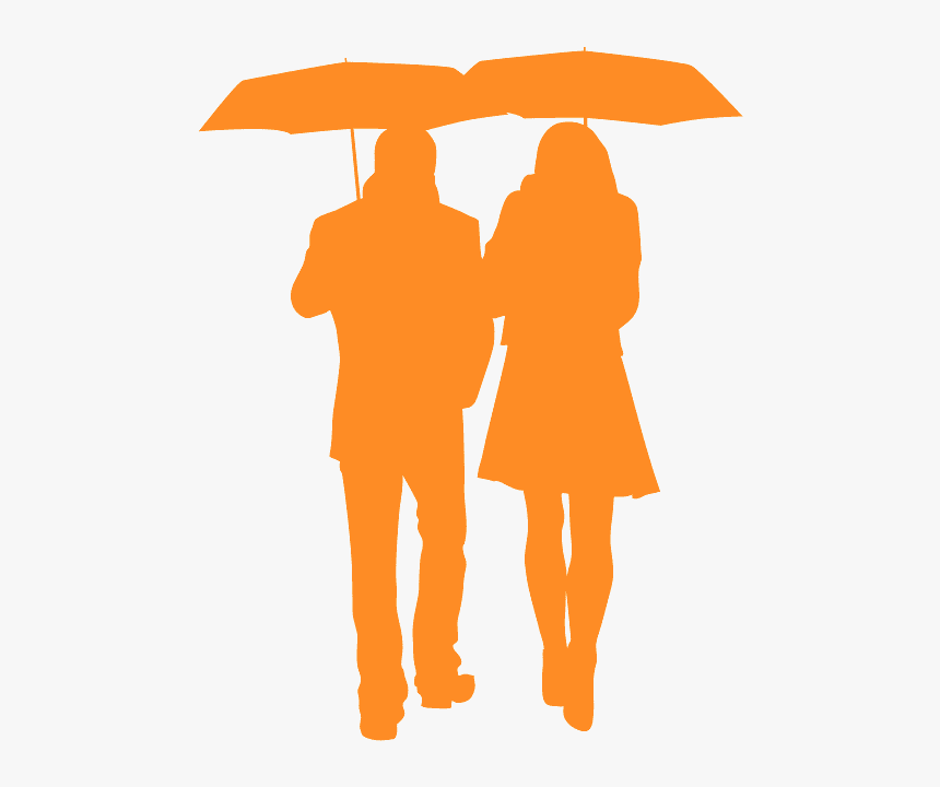 Couple Silhouettes Umbrella, HD Png Download