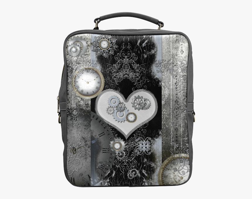 Steampunk, Heart, Clocks And Gears Square Backpack - Curtain, HD Png Download