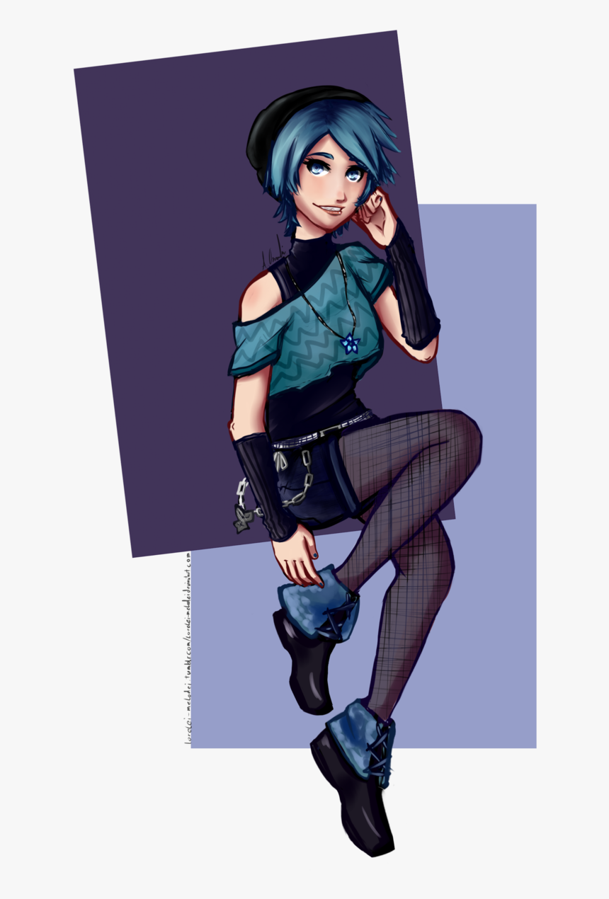 Beautiful Artwork Of A Modern Day Hipster Aqua Steampunk - Aqua Kingdom Hearts Modern, HD Png Download