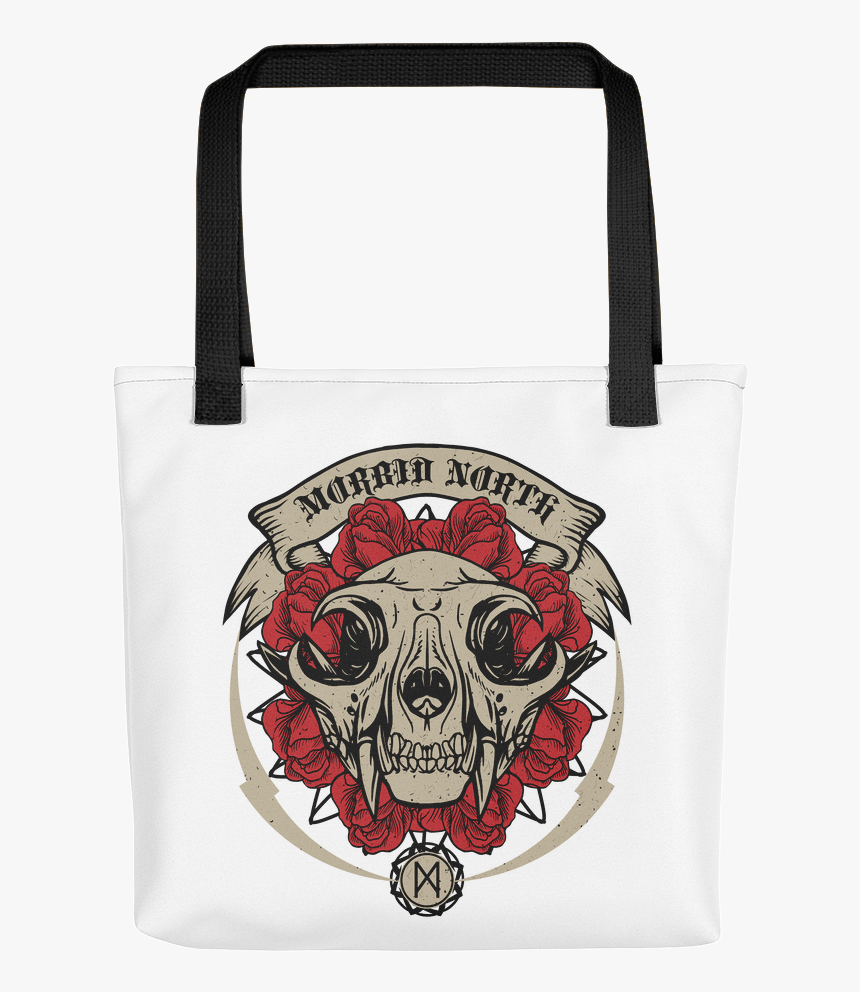 Cat Skull On White Mockup Mockup Black - Tote Bag Panda, HD Png Download