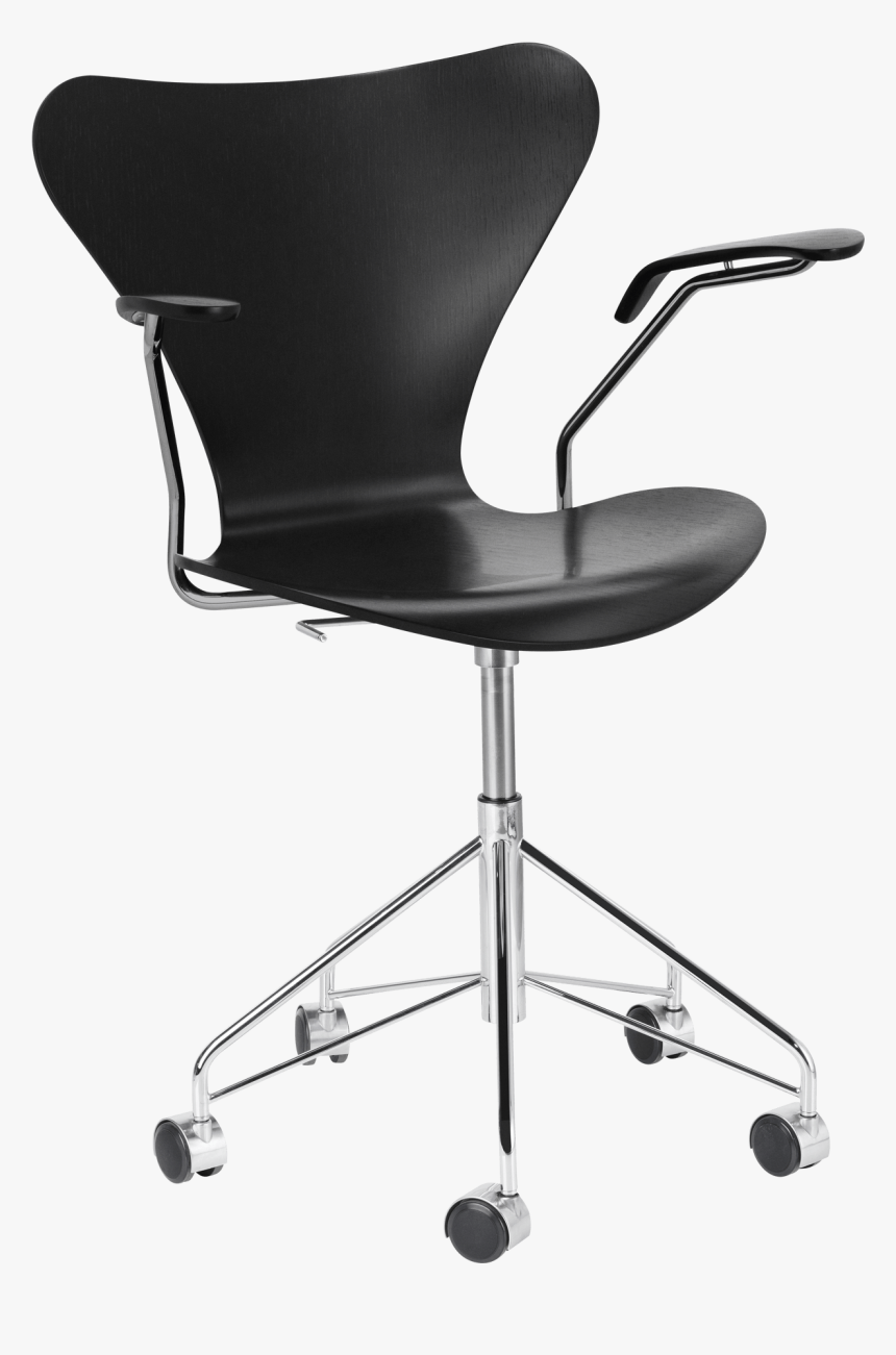 3217 Series 7 Coloured Ash Black - Fritz Hansen Series 7 Swivel Chair, HD Png Download