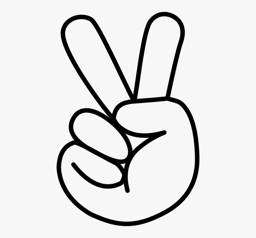 Finger Cartoon Peace Sign, HD Png Download