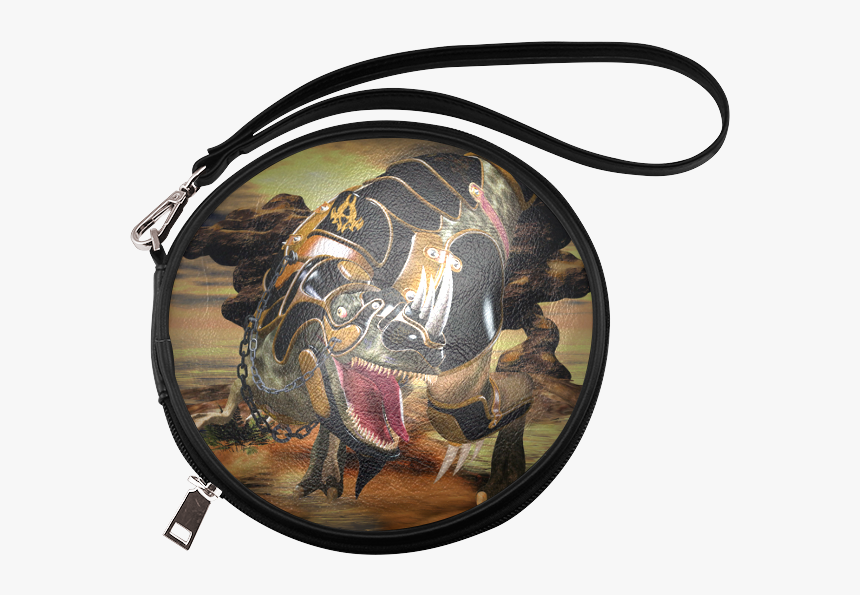 Awesome T-rex With Armor Round Makeup Bag - Cosmetics, HD Png Download