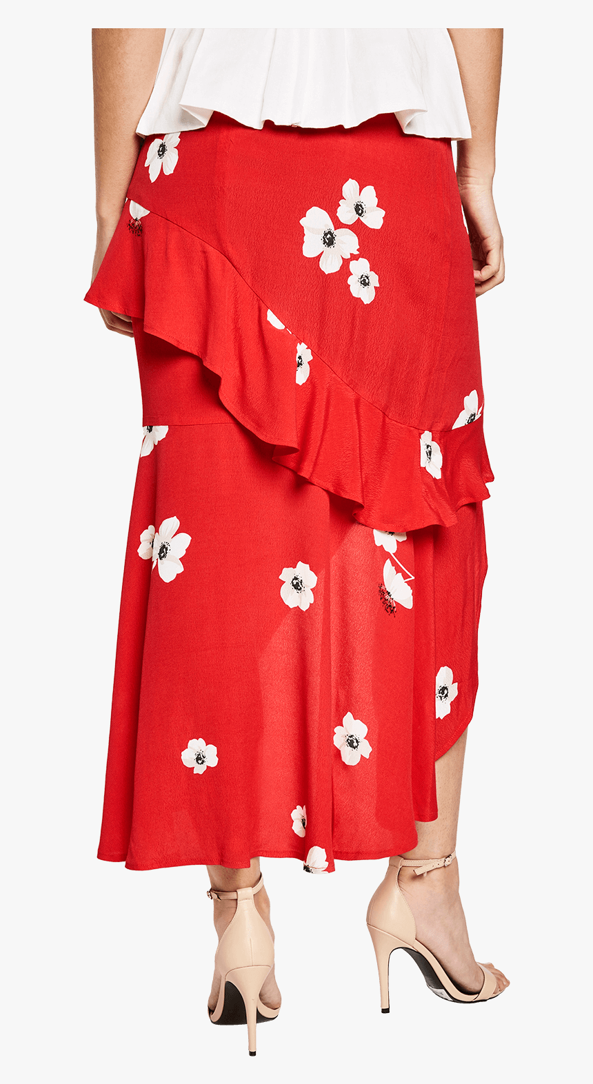 Frieda Ruffle Skirt In Colour Chinese Red - A-line, HD Png Download