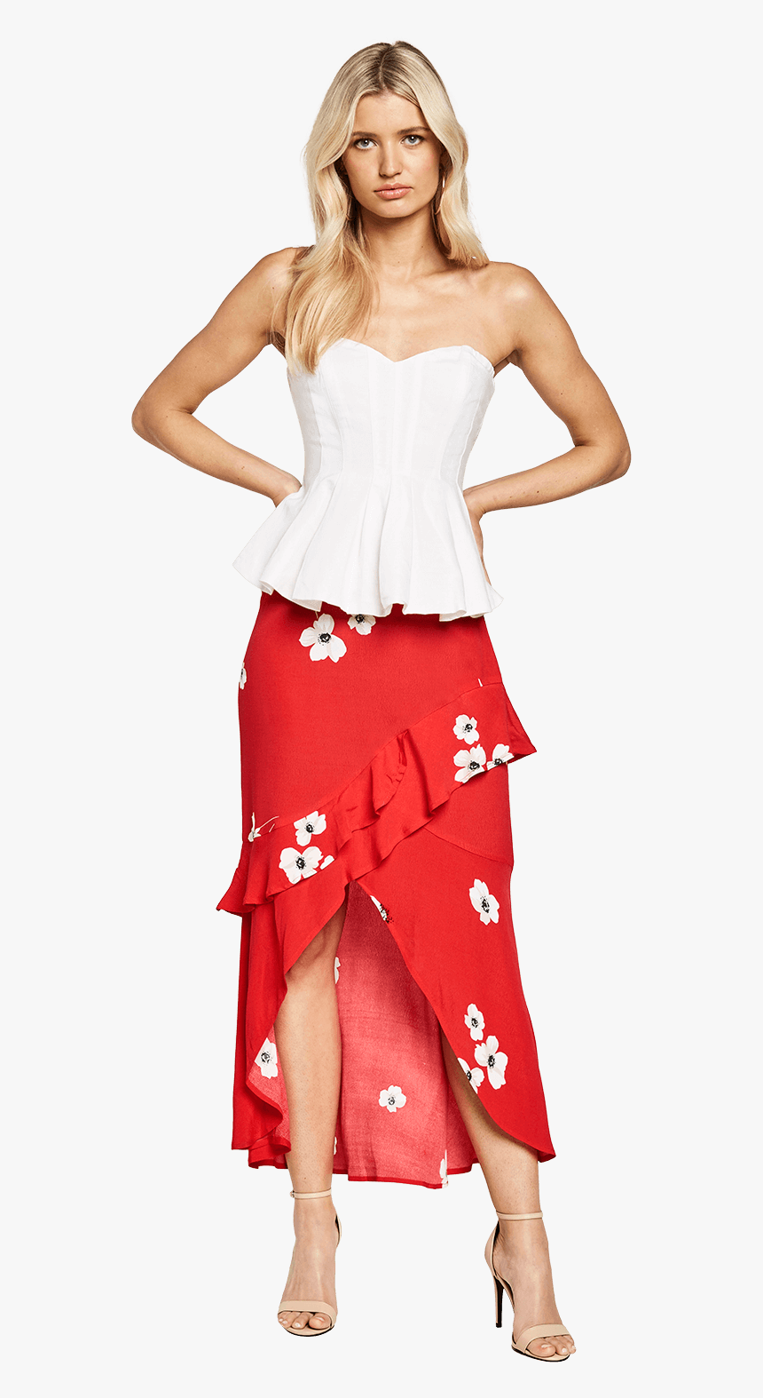 Frieda Ruffle Skirt In Colour Chinese Red - Photo Shoot, HD Png Download