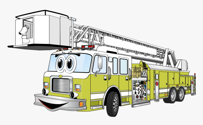 Fire Engine Hook Ladder Truck Firefighter Clip Art - Firefighter Ladder Art, HD Png Download
