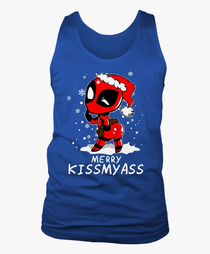 Merry Kiss My Ass Sexy Santa Deadpool Christmas Shirts - T-shirt, HD Png Download