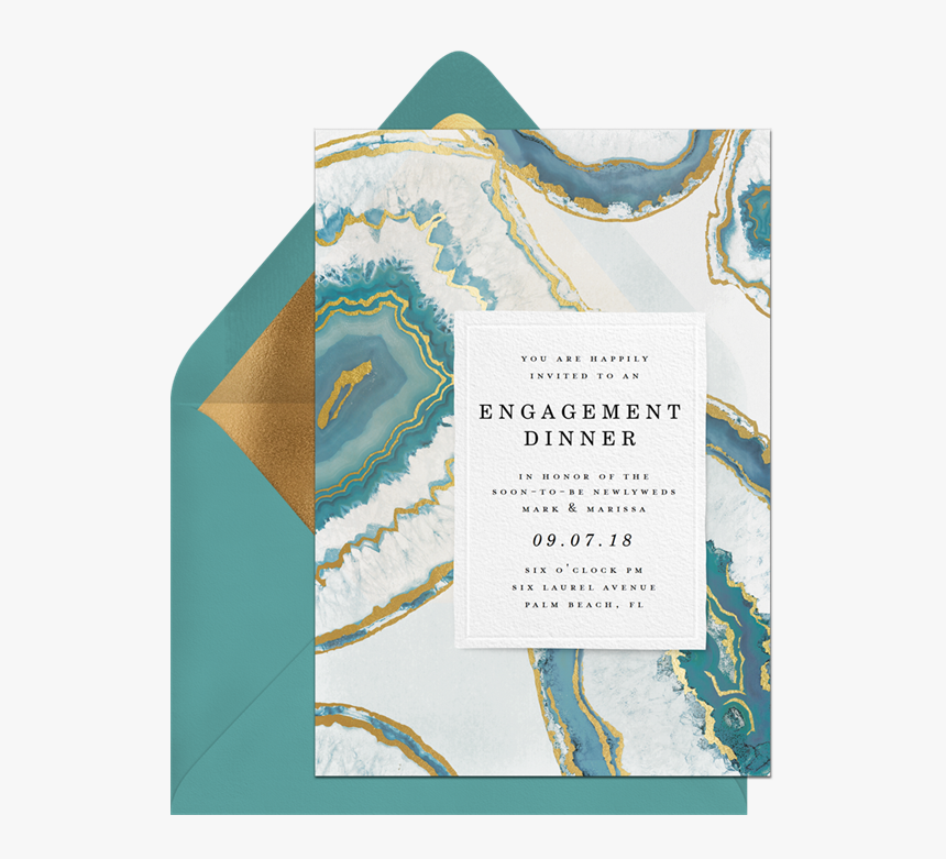 Marble Engagement Party Design - Agate Bridal Shower Invitation, HD Png Download
