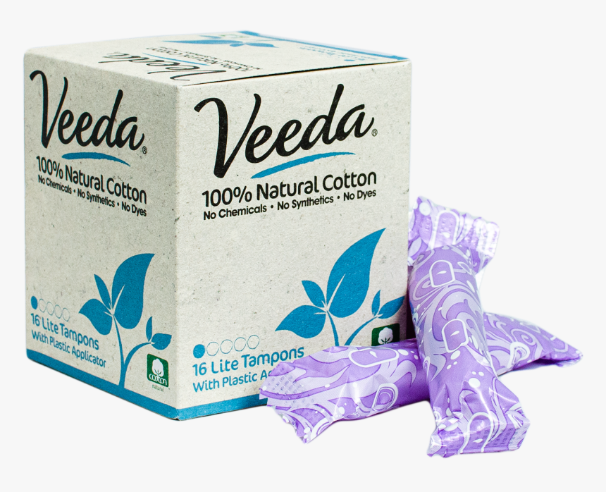 Veeda Natural Lite Plastic Applicator Tampon Box With Veeda Tampons