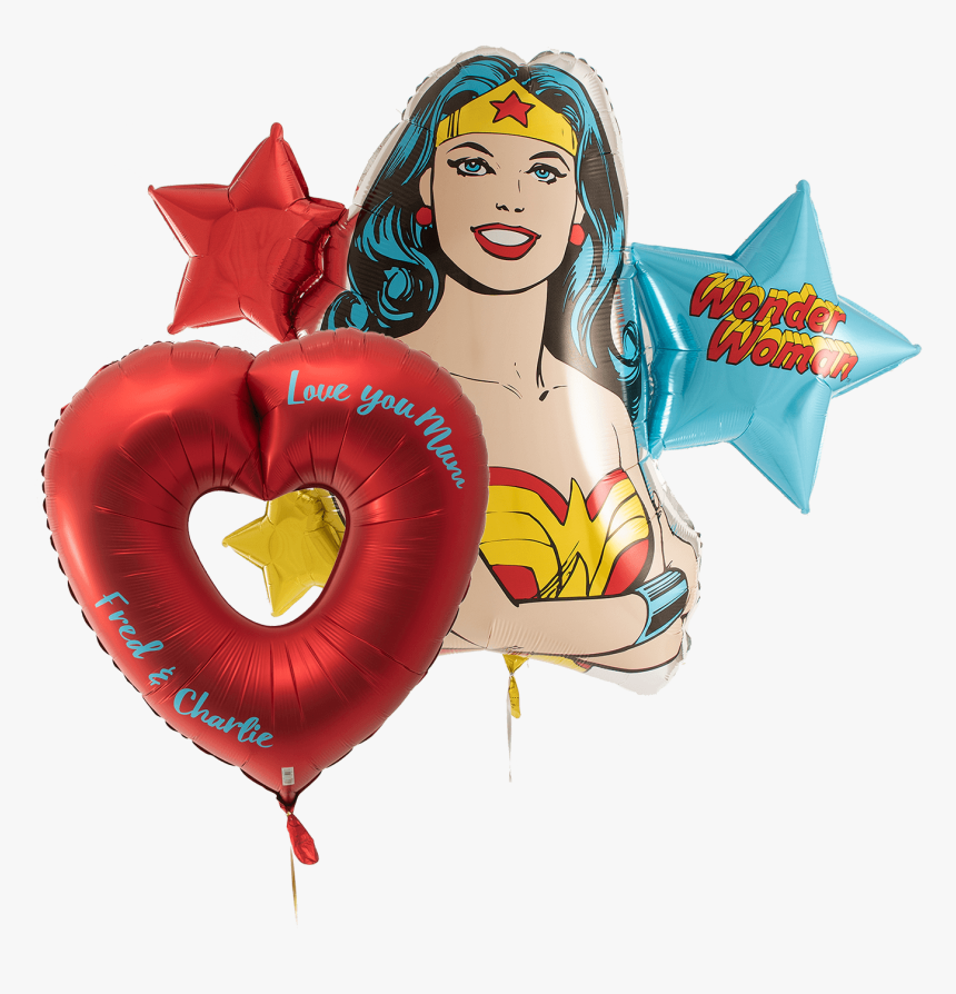 Wonder Woman With Open Heart - Balloon Wonder Woman Png, Transparent Png