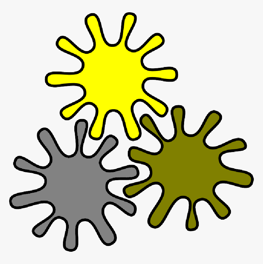Gears, Gearbox, Melted, Splash, Colors, Cogwheels - Splash Yellow Blue Red Png, Transparent Png