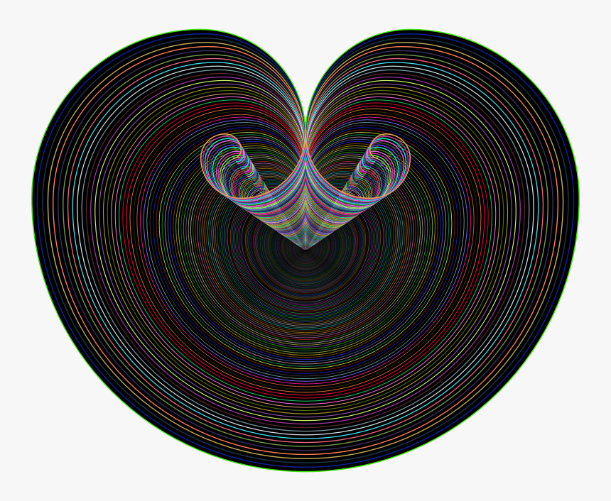 Golden Ratio Heart Line Art Type 2 With Bg - Circle, HD Png Download