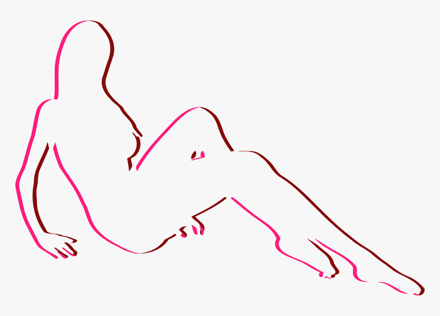 Sitting Woman - Line Art, HD Png Download