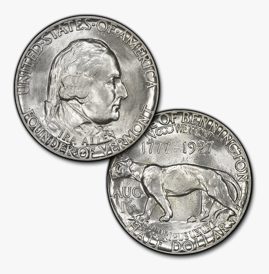 1927 Vermont Silver Commemorative Half Dollar, HD Png Download
