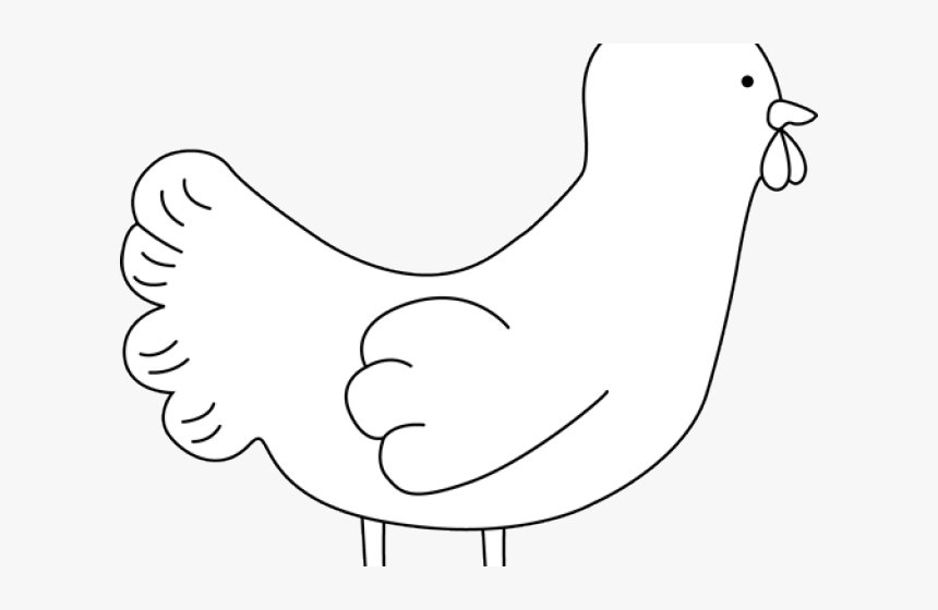 White Chicken Cliparts - Black And White Chicken Graphic, HD Png Download