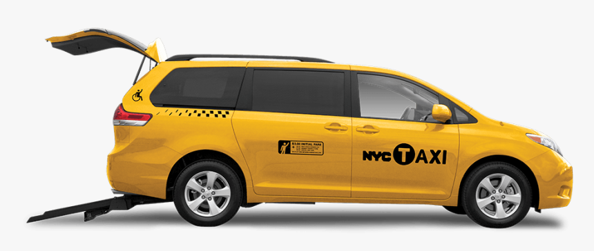 Nyc Taxi With Rear Entry Wheelchair Ramp - Minivan, HD Png Download