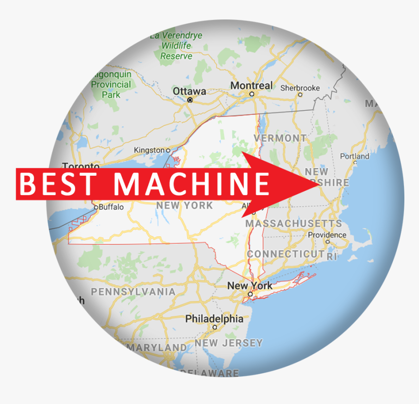 Best Machine Ny Map - Circle, HD Png Download