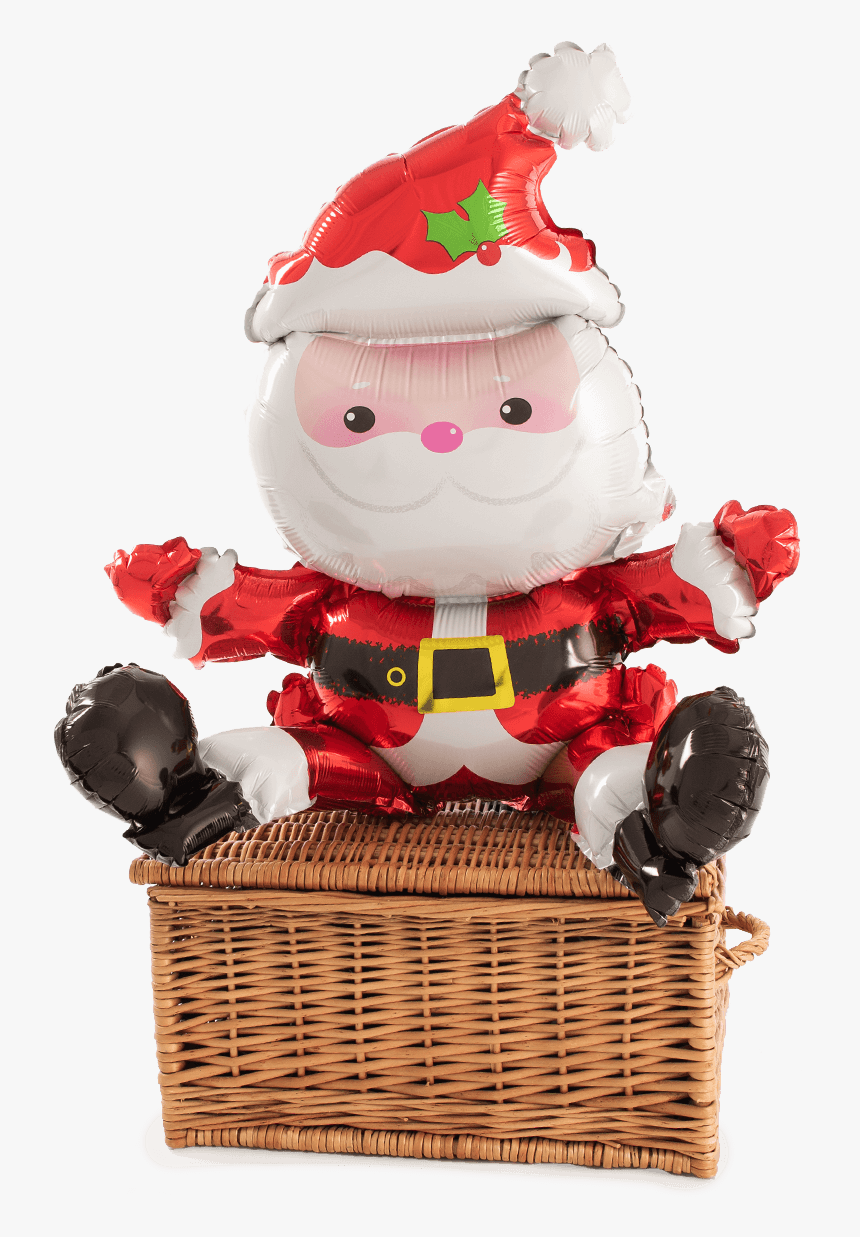 Sitting Santa - Stuffed Toy, HD Png Download