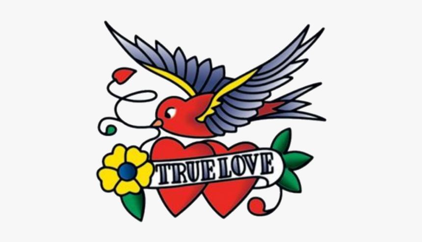 #sparrow #hearttattoo #truelove #heartsandsparrow #lovetattoo - True Love Tattoo, HD Png Download