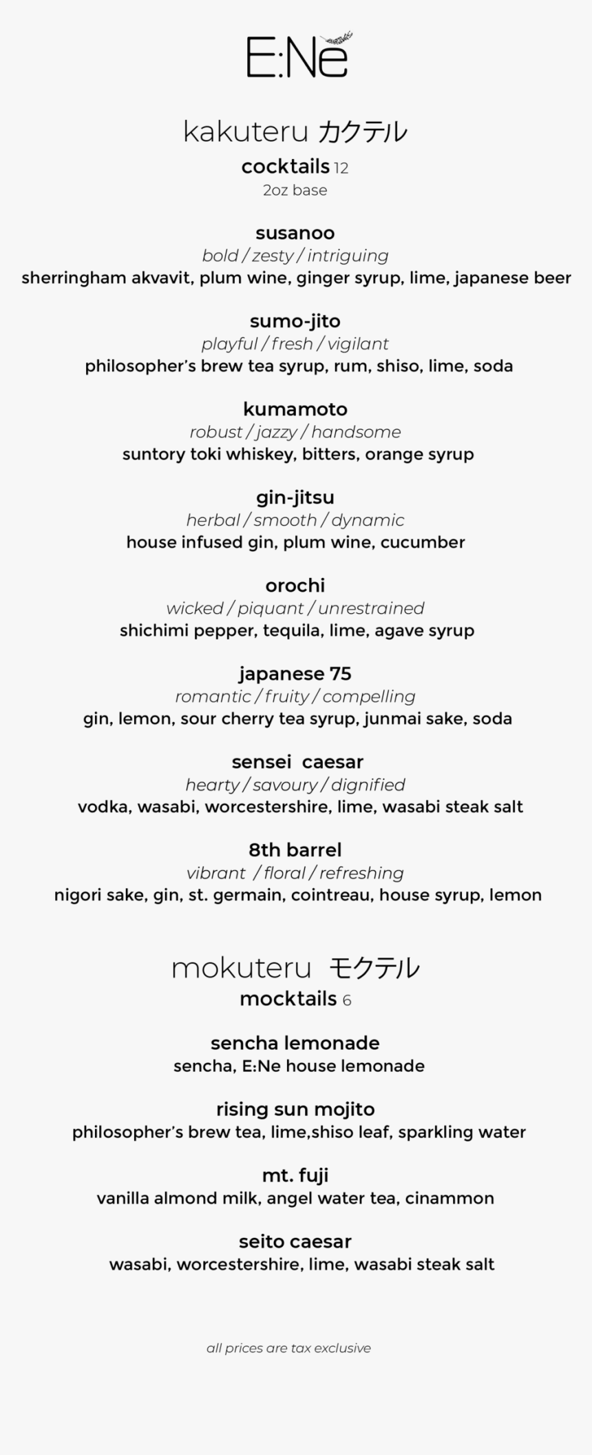 Enesakebar Cocktailmenu Oct2018 Web - Gustazo Cuban, HD Png Download