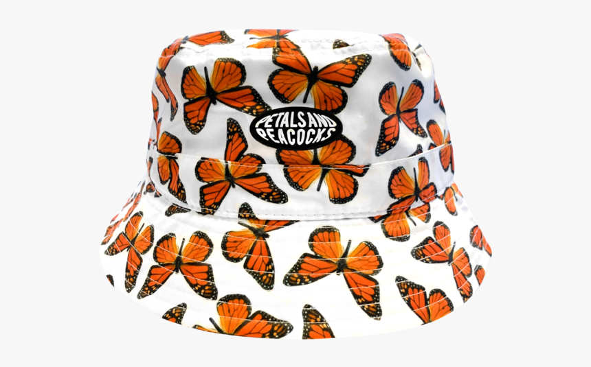 Petals And Peacocks Butterfly Bucket Hat, HD Png Download