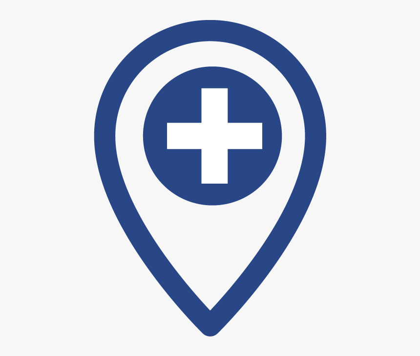 Location Icon With A Medical Cross In The Center - Cross, HD Png Download