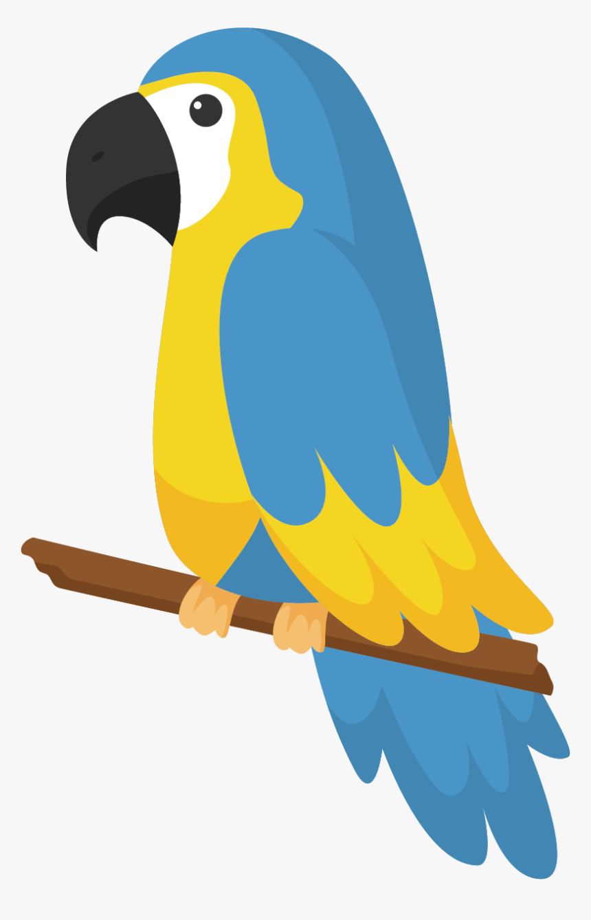 Blue Drawing Free Bird - Parrot Drawing, HD Png Download