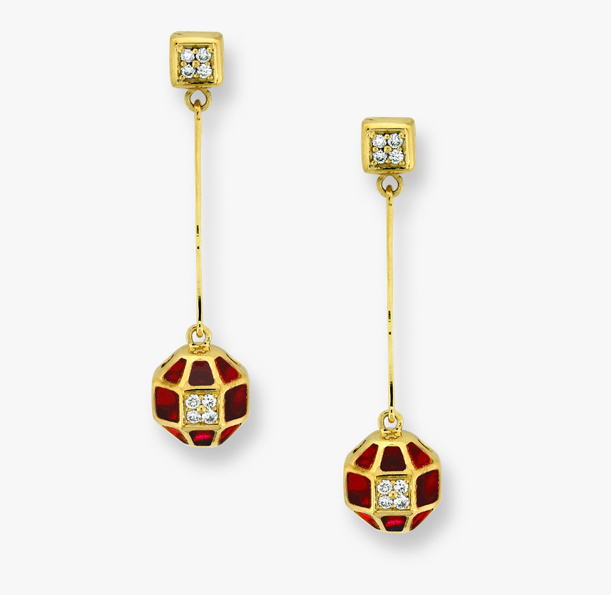 Nicole Barr Designs 18 Karat Gold Cosmos Drop Earrings-red - Earrings, HD Png Download