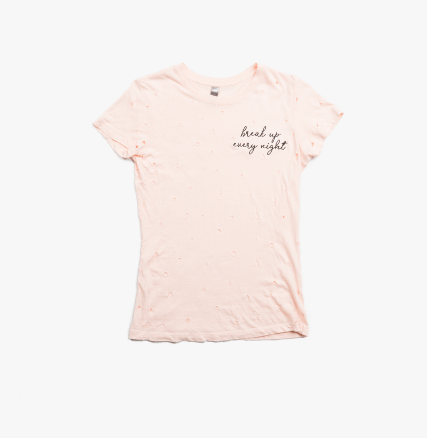 Breakup Every Night Distressed Tee - Cotton, HD Png Download