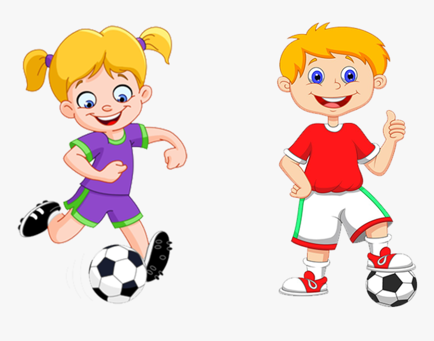 Transparent Football Kicker Clipart - Play Soccer Cartoon Girl, HD Png Download
