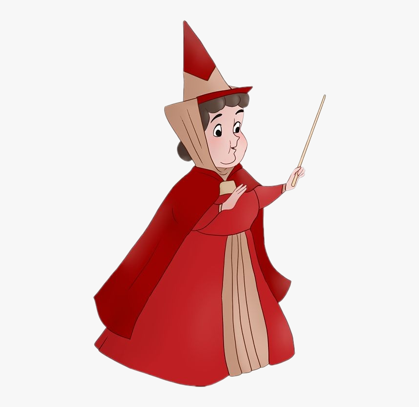 #cartoon#disney #fairy #fatina#red #bacchettamagica - Flora Sleeping Beauty Fairies, HD Png Download