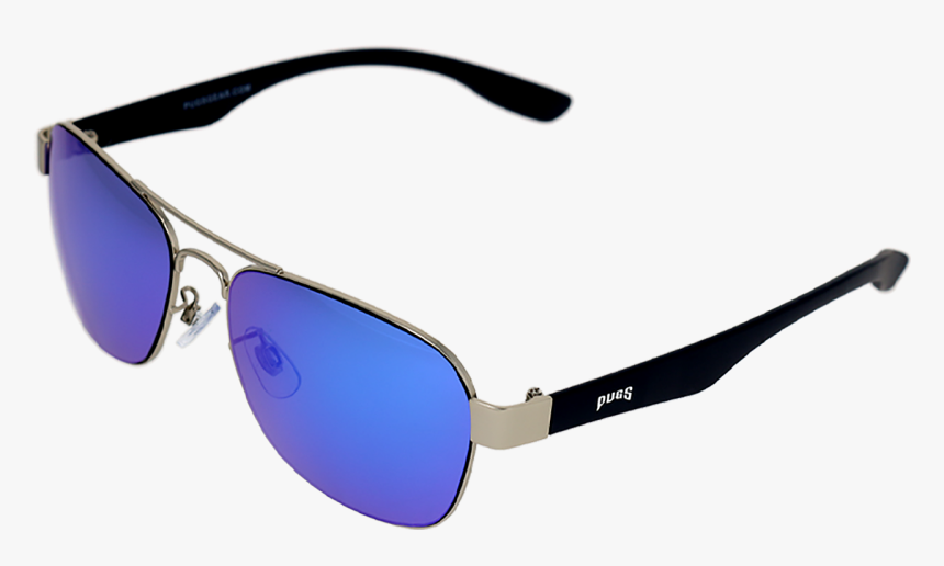 Shiny Silver Frame Ice Blue Mirror Lens - Shadow, HD Png Download