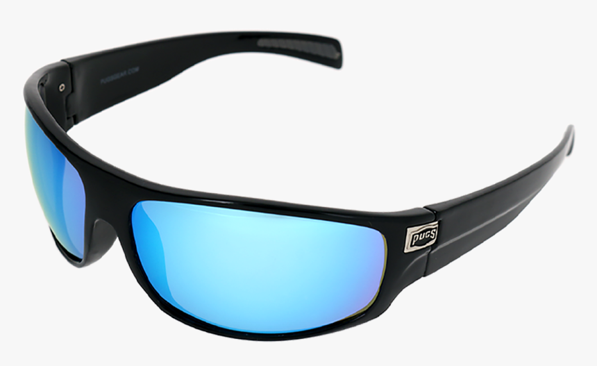Matte Black Frame Ice Blue Mirror Lens - Plastic, HD Png Download