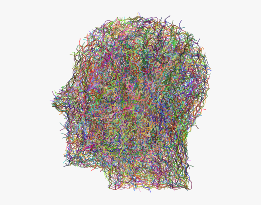 Human Head Silhouette Colored Lines - Circle, HD Png Download