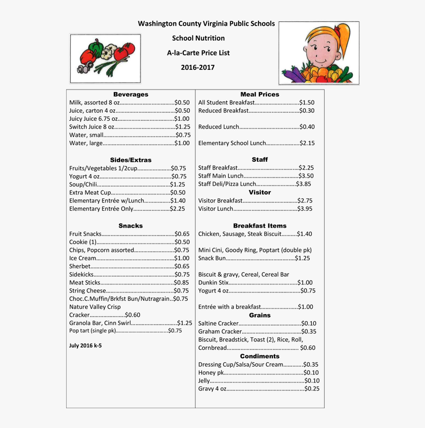 Elementary Price List, HD Png Download